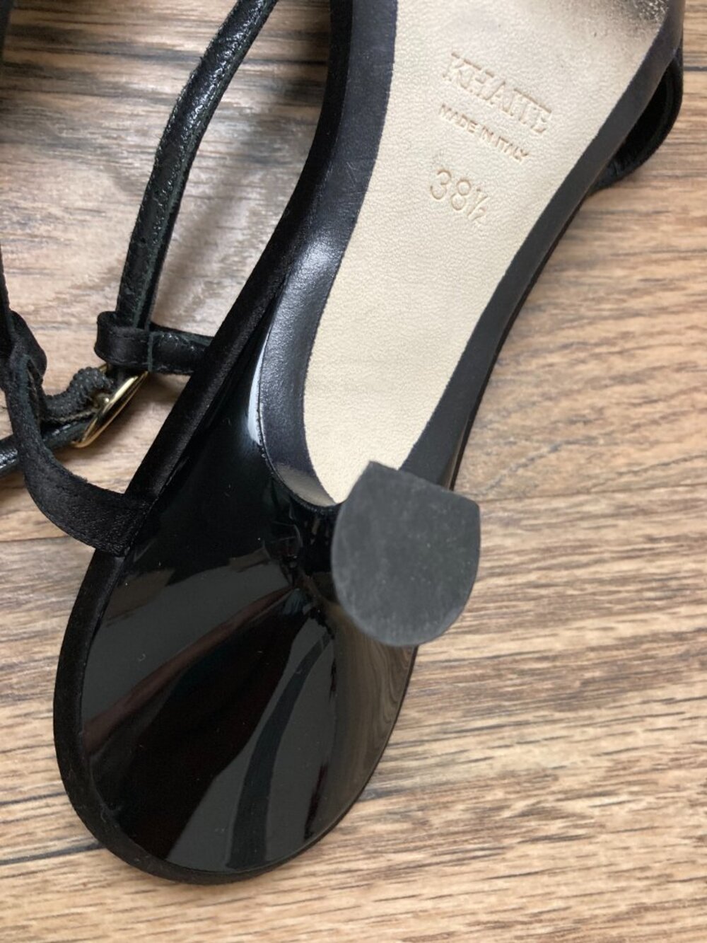KHAITE Black Satin Slingback Pumps Women's US 8 EU 38.5 Made in Italy - Picture 6 of 11